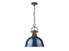 Golden - 3602-L RBZ-NVY - One Light Pendant - Duncan - Rubbed Bronze