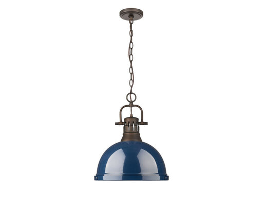 Golden - 3602-L RBZ-NVY - One Light Pendant - Duncan - Rubbed Bronze