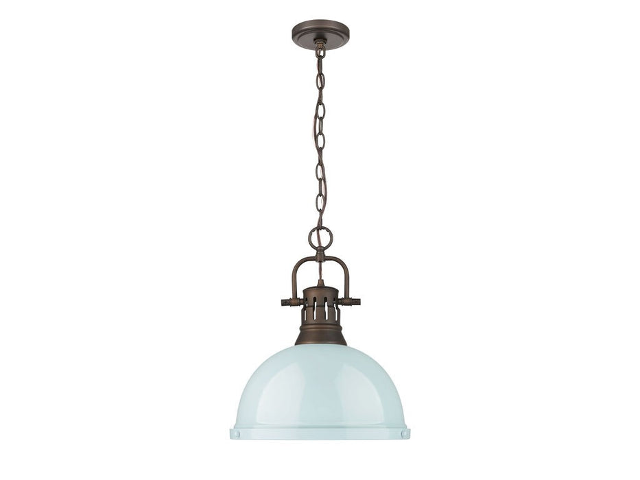 Golden - 3602-L RBZ-SF - One Light Pendant - Duncan - Rubbed Bronze