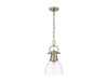 Golden - 3602-S AB-CLR - One Light Pendant - Duncan - Aged Brass