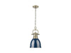 Golden - 3602-S AB-NVY - One Light Pendant - Duncan - Aged Brass