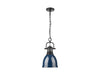 Golden - 3602-S BLK-NVY - One Light Pendant - Duncan - Matte Black