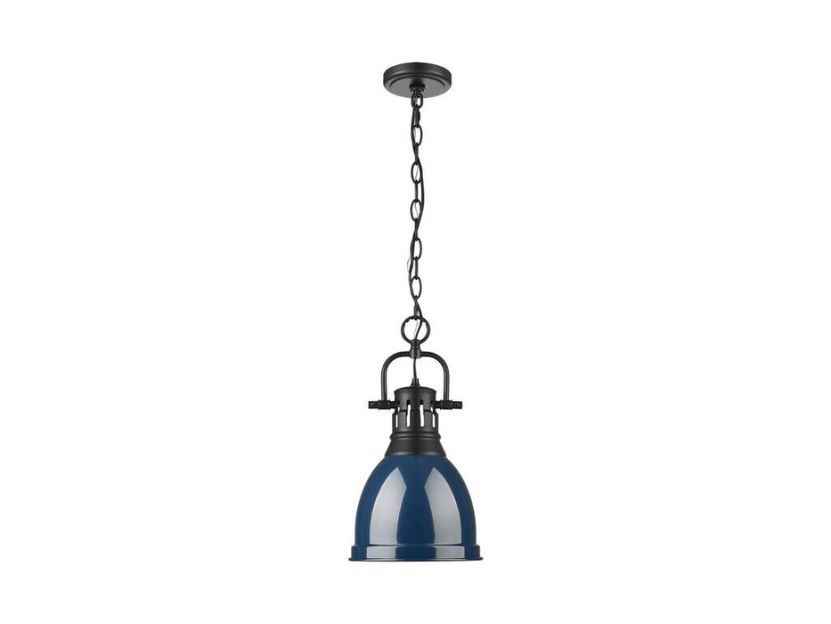 Golden - 3602-S BLK-NVY - One Light Pendant - Duncan - Matte Black