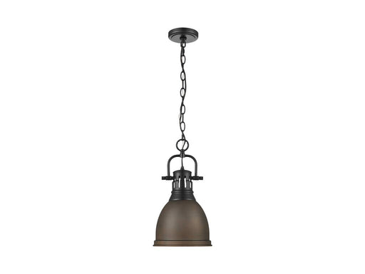 Golden - 3602-S BLK-RBZ - One Light Pendant - Duncan - Matte Black