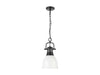Golden - 3602-S BLK-WHT - One Light Pendant - Duncan - Matte Black