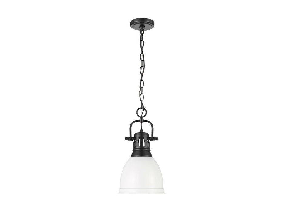 Golden - 3602-S BLK-WHT - One Light Pendant - Duncan - Matte Black