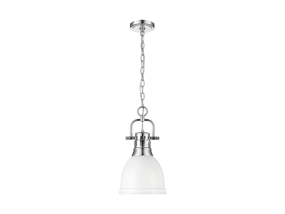 Golden - 3602-S CH-WHT - One Light Pendant - Duncan - Chrome