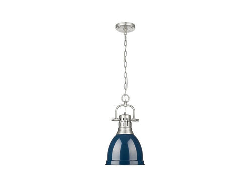 Golden - 3602-S PW-NVY - One Light Pendant - Duncan - Pewter