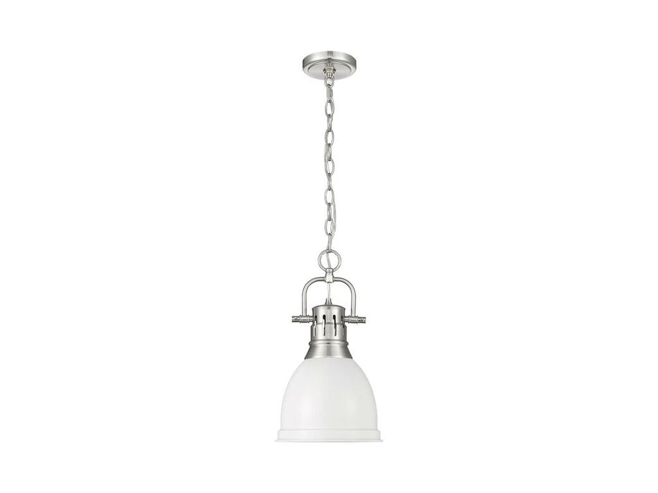 Golden - 3602-S PW-WHT - One Light Pendant - Duncan - Pewter