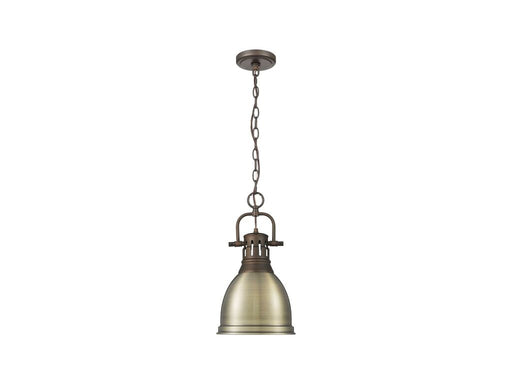 Golden - 3602-S RBZ-AB - One Light Pendant - Duncan - Rubbed Bronze