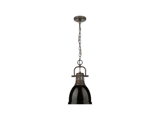 Golden - 3602-S RBZ-BK - One Light Pendant - Duncan - Rubbed Bronze