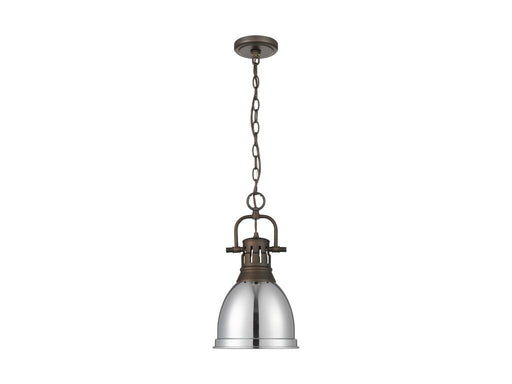 Golden - 3602-S RBZ-CH - One Light Pendant - Duncan - Rubbed Bronze