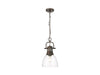 Golden - 3602-S RBZ-CLR - One Light Pendant - Duncan - Rubbed Bronze