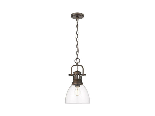 Golden - 3602-S RBZ-CLR - One Light Pendant - Duncan - Rubbed Bronze