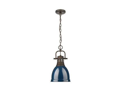 Golden - 3602-S RBZ-NVY - One Light Pendant - Duncan - Rubbed Bronze