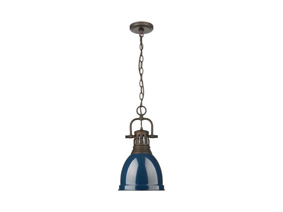 Golden - 3602-S RBZ-NVY - One Light Pendant - Duncan - Rubbed Bronze