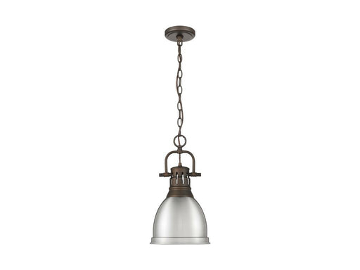 Golden - 3602-S RBZ-PW - One Light Pendant - Duncan - Rubbed Bronze