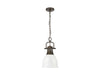 Golden - 3602-S RBZ-WH - One Light Pendant - Duncan - Rubbed Bronze