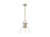 Golden - 3604-L AB-CLR - One Light Pendant - Duncan - Aged Brass