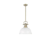 Golden - 3604-L AB-WHT - One Light Pendant - Duncan - Aged Brass