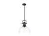 Golden - 3604-L BLK-CLR - One Light Pendant - Duncan - Matte Black