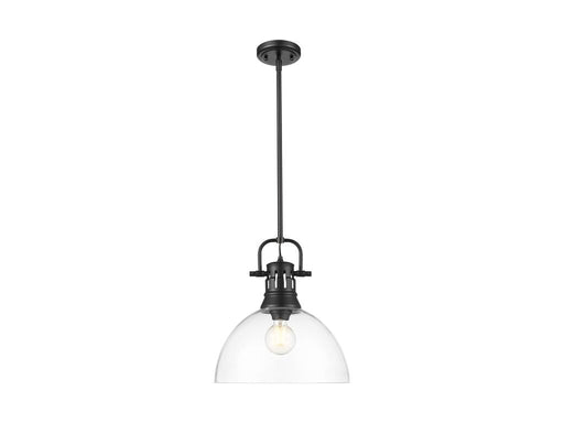 Golden - 3604-L BLK-CLR - One Light Pendant - Duncan - Matte Black