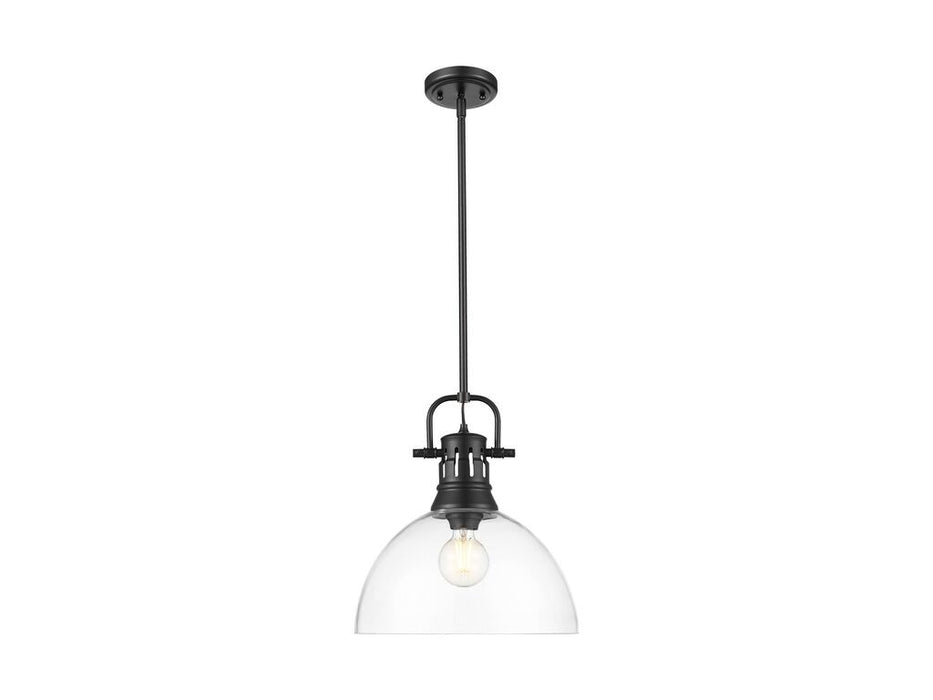 Golden - 3604-L BLK-CLR - One Light Pendant - Duncan - Matte Black