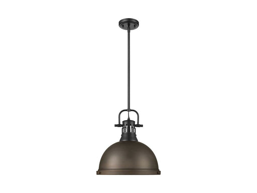 Golden - 3604-L BLK-RBZ - One Light Pendant - Duncan - Matte Black