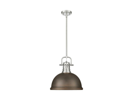 Golden - 3604-L PW-RBZ - One Light Pendant - Duncan - Pewter