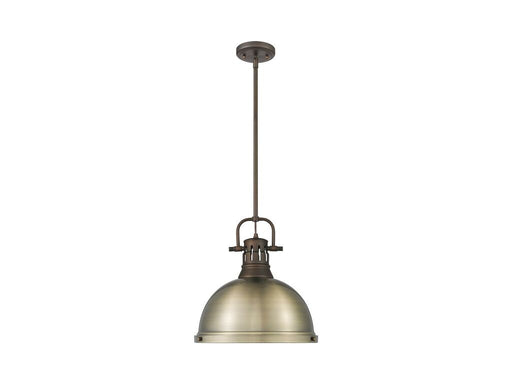 Golden - 3604-L RBZ-AB - One Light Pendant - Duncan - Rubbed Bronze