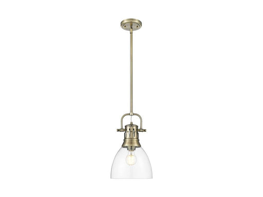 Golden - 3604-S AB-CLR - One Light Pendant - Duncan - Aged Brass
