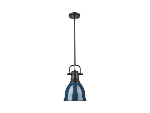 Golden - 3604-S BLK-NVY - One Light Pendant - Duncan - Matte Black