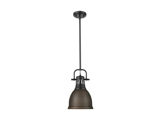 Golden - 3604-S BLK-RBZ - One Light Pendant - Duncan - Matte Black