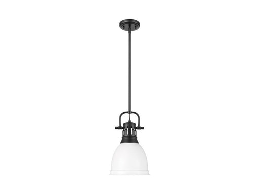 Golden - 3604-S BLK-WHT - One Light Pendant - Duncan - Matte Black