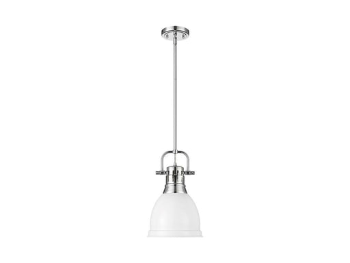 Golden - 3604-S CH-WHT - One Light Pendant - Duncan - Chrome