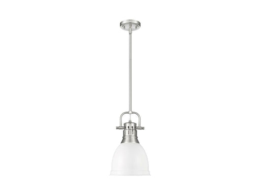 Golden - 3604-S PW-WHT - One Light Pendant - Duncan - Pewter