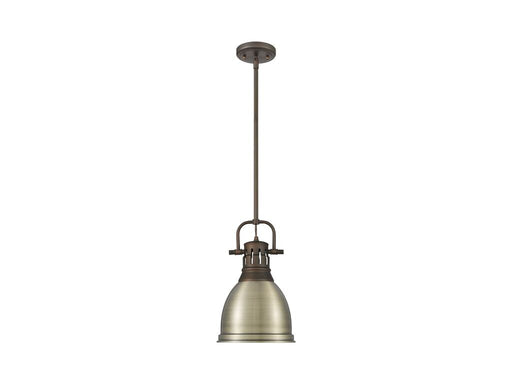 Golden - 3604-S RBZ-AB - One Light Pendant - Duncan - Rubbed Bronze
