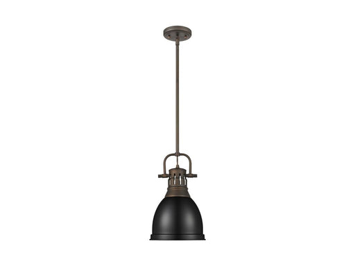 Golden - 3604-S RBZ-BLK - One Light Pendant - Duncan - Rubbed Bronze