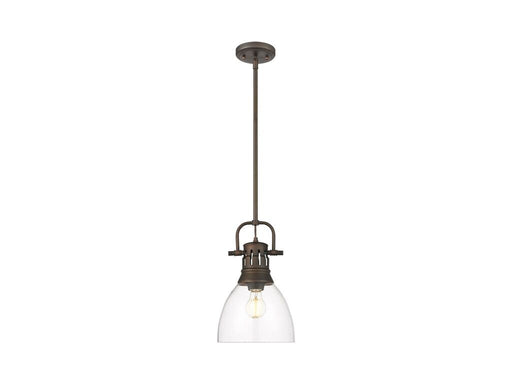 Golden - 3604-S RBZ-CLR - One Light Pendant - Duncan - Rubbed Bronze