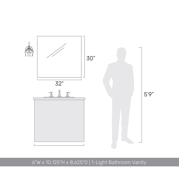 Golden - 3610-1W BCB-CLR - One Light Wall Sconce - Daphne - Brushed Champagne Brass