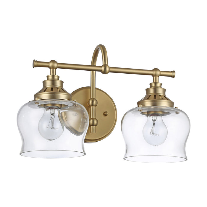 Golden - 3610-BA2 BCB-CLR - Two Light Vanity - Daphne - Brushed Champagne Brass