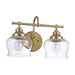 Golden - 3610-BA2 BCB-CLR - Two Light Vanity - Daphne - Brushed Champagne Brass