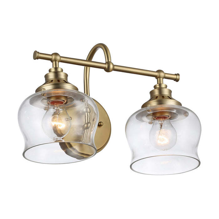 Golden - 3610-BA2 BCB-CLR - Two Light Vanity - Daphne - Brushed Champagne Brass