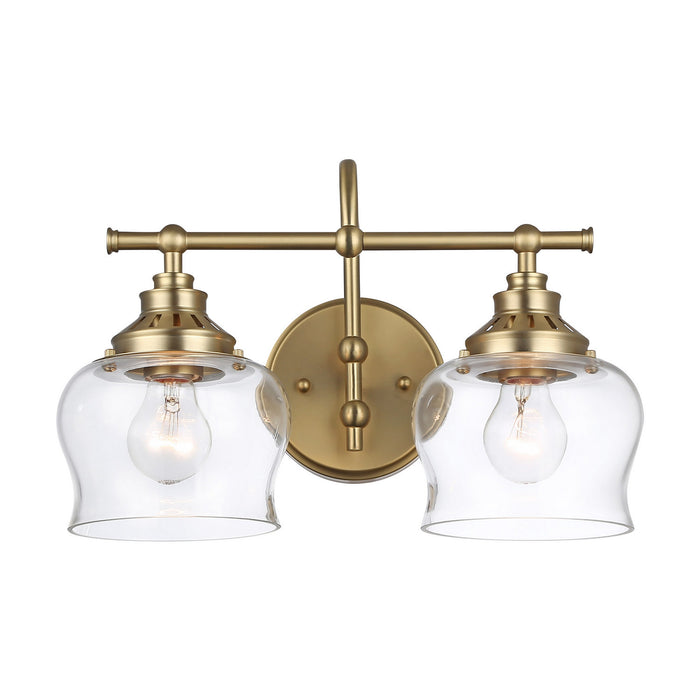 Golden - 3610-BA2 BCB-CLR - Two Light Vanity - Daphne - Brushed Champagne Brass