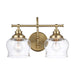 Golden - 3610-BA2 BCB-CLR - Two Light Vanity - Daphne - Brushed Champagne Brass