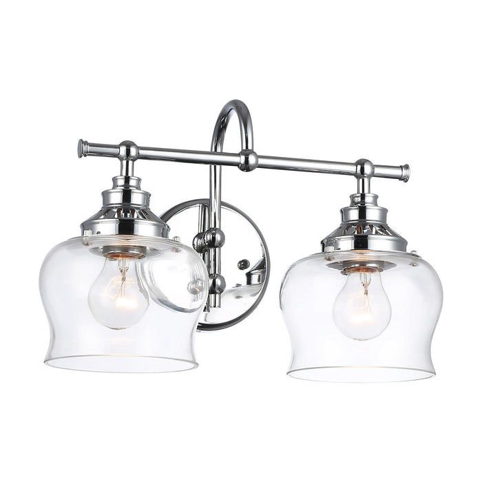 Golden - 3610-BA2 CH-CLR - Two Light Vanity - Daphne - Chrome