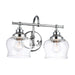Golden - 3610-BA2 CH-CLR - Two Light Vanity - Daphne - Chrome