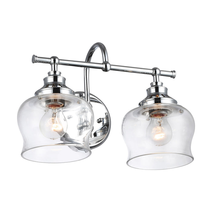 Golden - 3610-BA2 CH-CLR - Two Light Vanity - Daphne - Chrome