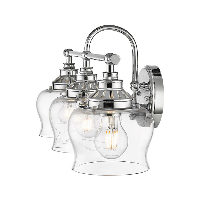 Golden - 3610-BA3 CH-CLR - Three Light Vanity Light - Daphne - Chrome