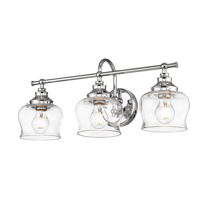 Golden - 3610-BA3 CH-CLR - Three Light Vanity Light - Daphne - Chrome